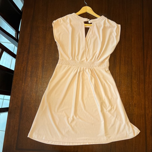 Katie blush mini dress with sequin neckline and pockets! - Picture 4 of 4